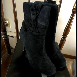b.Street black suede high heel boots 9.5